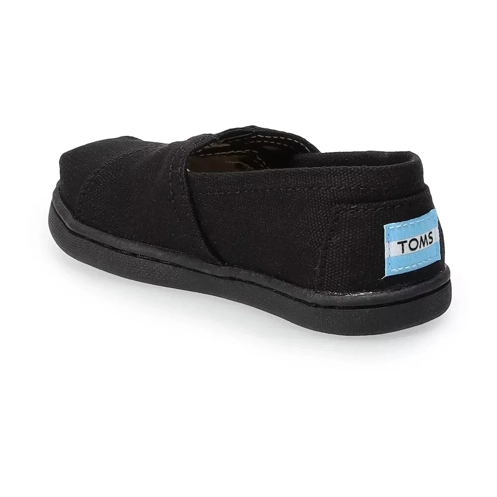 Toms Alpargata 10010529 Flats Toddler US 5 Black Canvas Casual Shoes JOBB1930